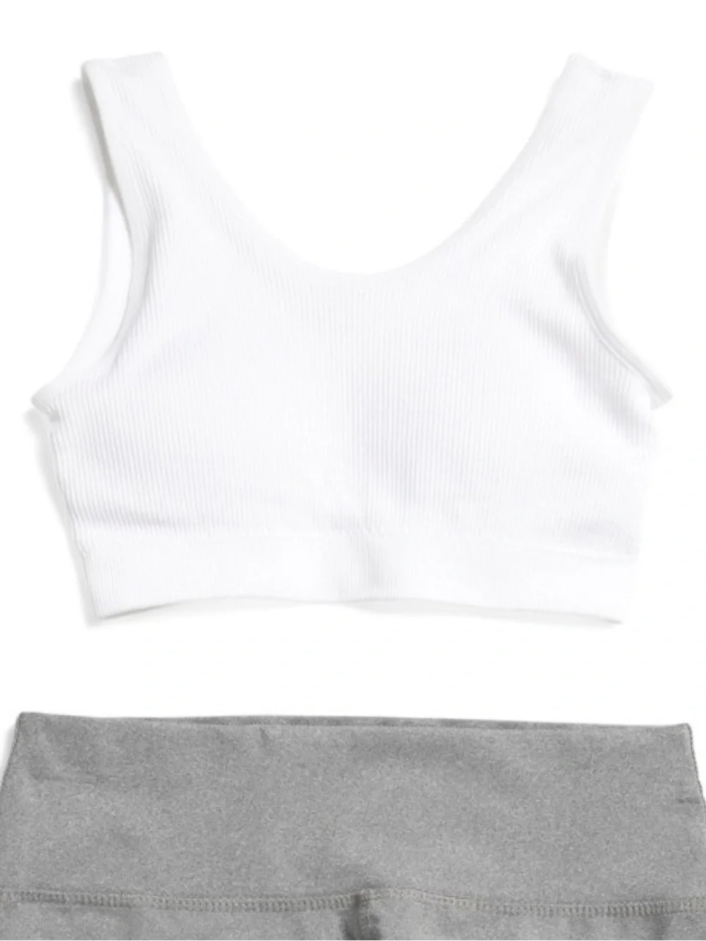 Habitual▪️Kids White Tank & Gray Leggings 2-Piece Active Set